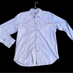 Classic Light Blue Striped Button-Down Men’s Shirt